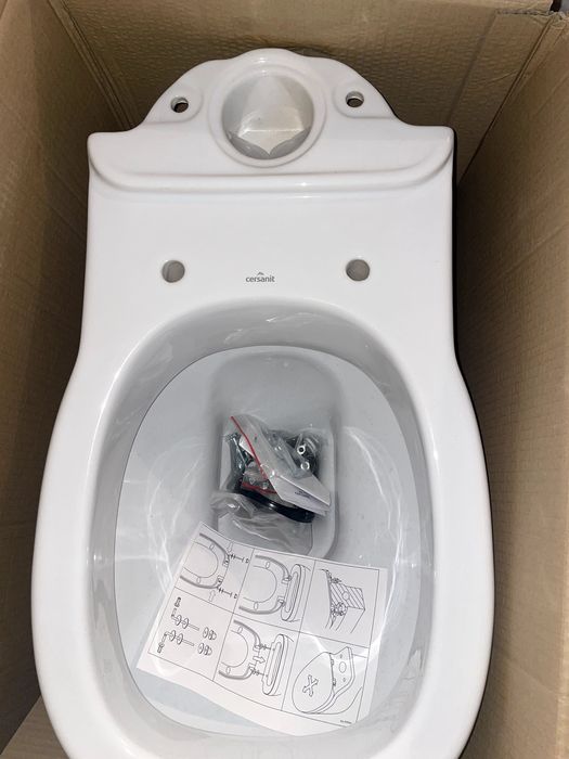 Cersanit Facile zestaw miska zawieszana, deska i umywalka