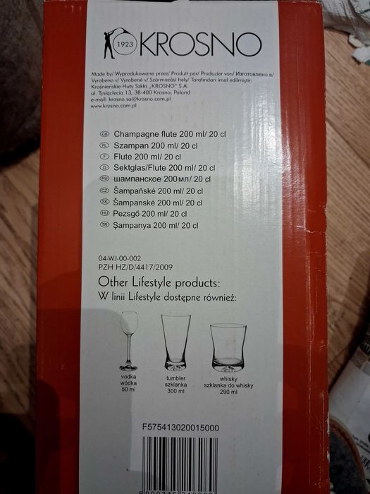 Krosno kieliszki do szampana