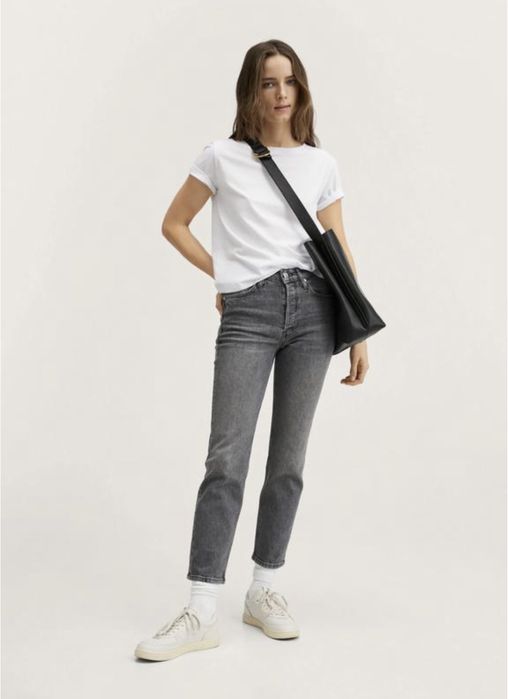 Mango 36 S 38 M джинси сірі нові середня посадка укорочені