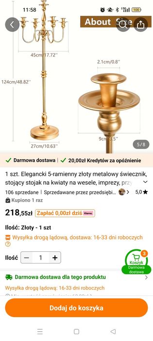 Świecznik bardzo duży