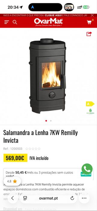 Salamandra Ferro Fundido Lenha Invicta