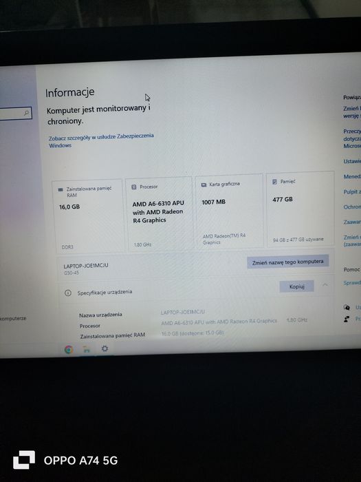 Laptop Lenovo G50 SSD 512gb,ram 16gb