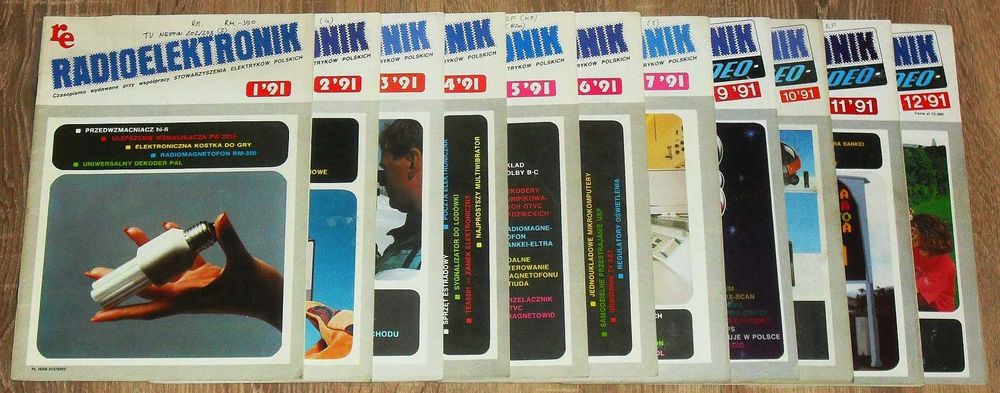 Miesięcznik Radioelektronik roczniki 88, 91, niekompletne.