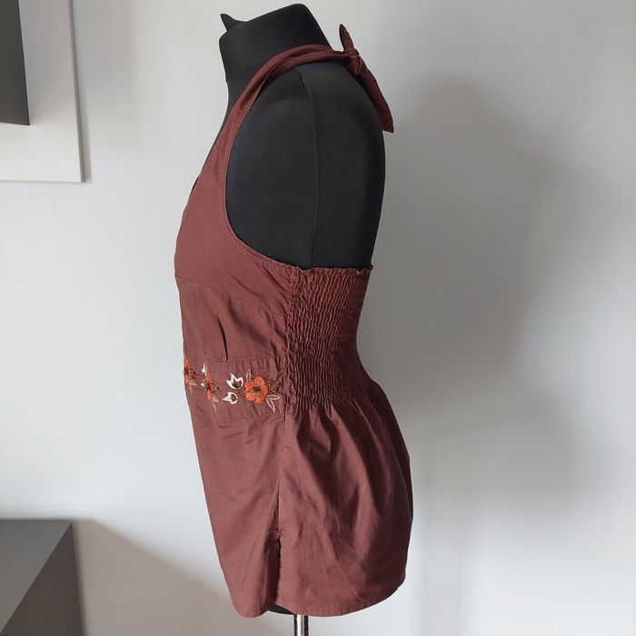 Bluzka damska letnia wiązana u szyi, nowa S