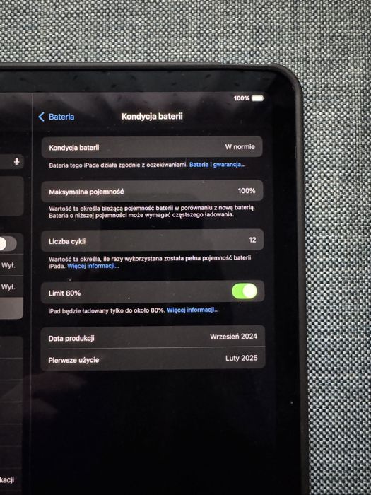 iPad Air 11” (M2) 2024 + Apple Pencil (USB-C) ideał, 100% baterii.