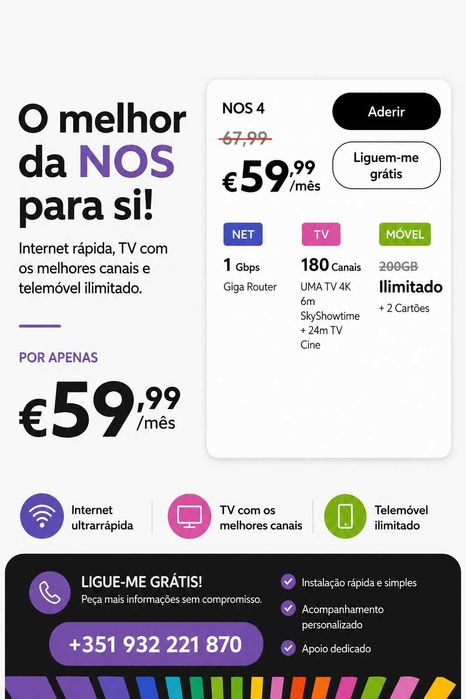 Serviços de Internet TV e Telemóvel484046546194944000