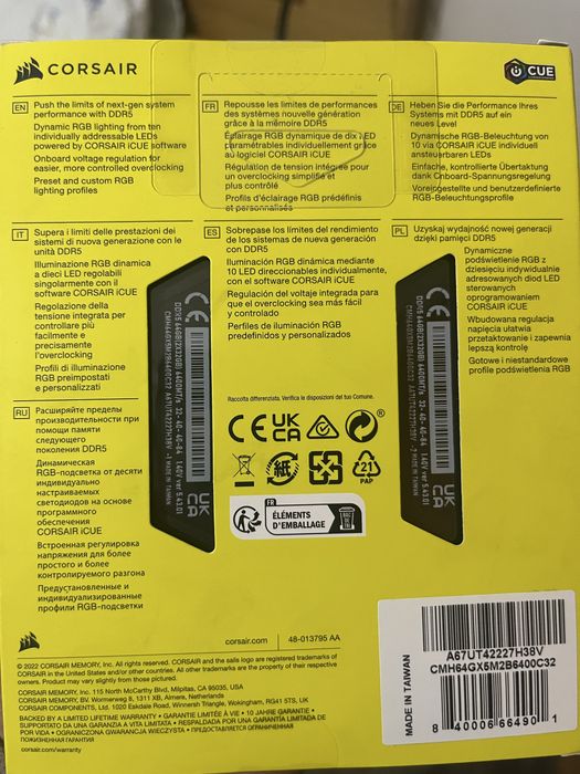 Vengeance DDR5 64gb 6400mhz novas