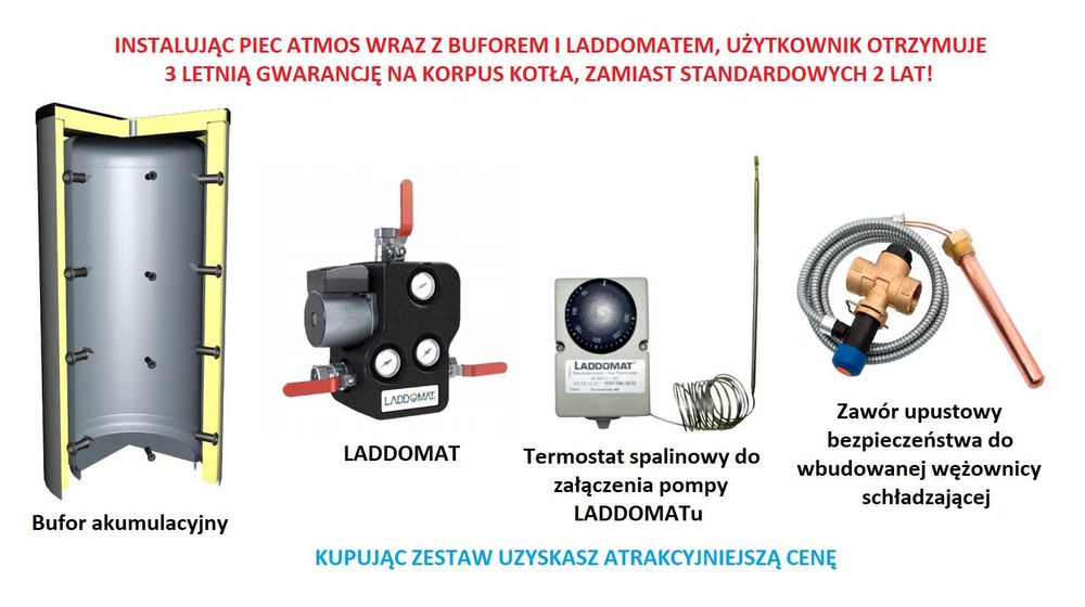 ATMOS DC40SX 40 kW piec zgazowujący drewno pod dotacje DOSTAWA GRATIS