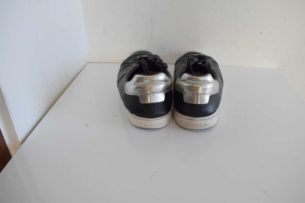 CalvinKlein sneakersy czarne  Low Pro Lace Up monogram ck 41 skórzane