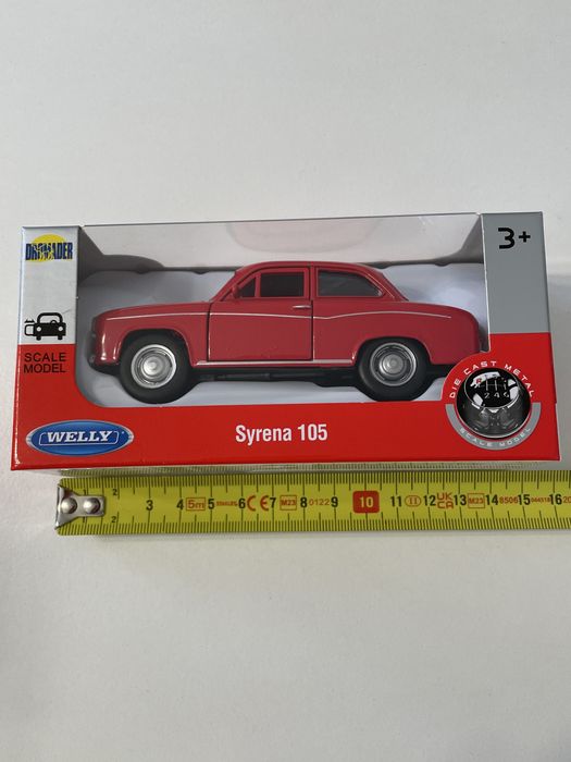 Model Syrena 105 Welly 1/34 czerwona odbiór Koszalin PRL