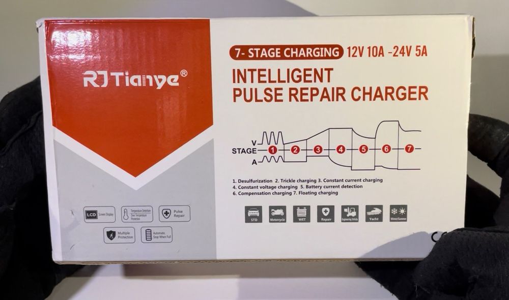 Автоматическое автомобильное зарядное устройство 12В 10А / 24В 5А