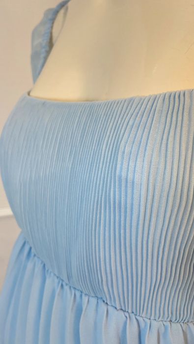 Błękitna suknia ciążowa S