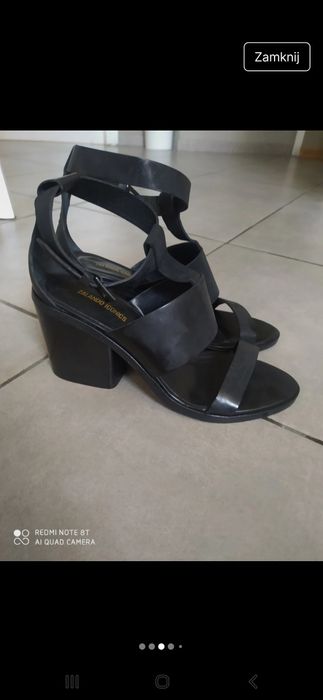 Sandaly skóra czarne Zalando 39 OKAZJA
