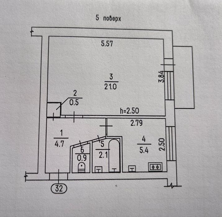Продаж 1 кімнатої квартири в Центрі