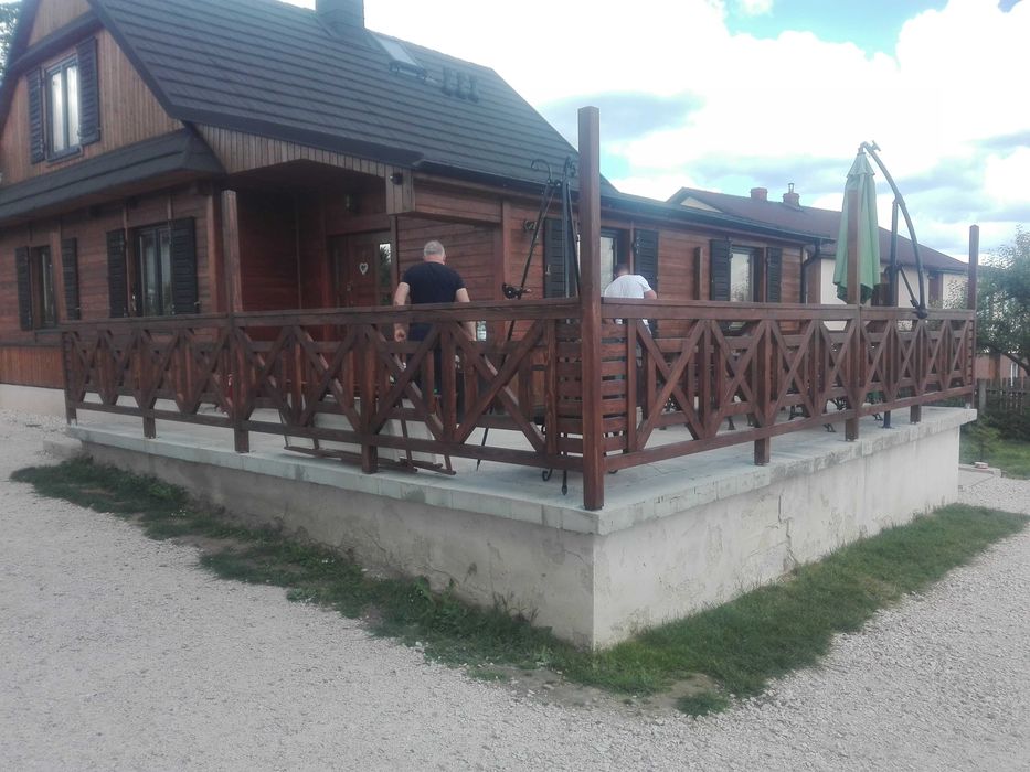 Balustrada, barierka, krzyżaki, krzyże, MODRZEW!!!