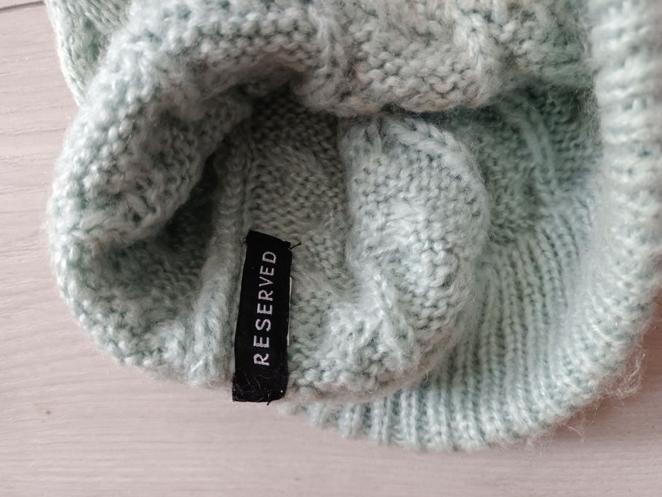 Czapka z pomponem Reserved kolor miętowy