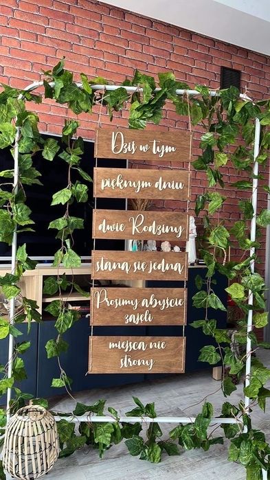 Tabliczki tablica na wesele powitalna plan boho rustykalne dziś w tym