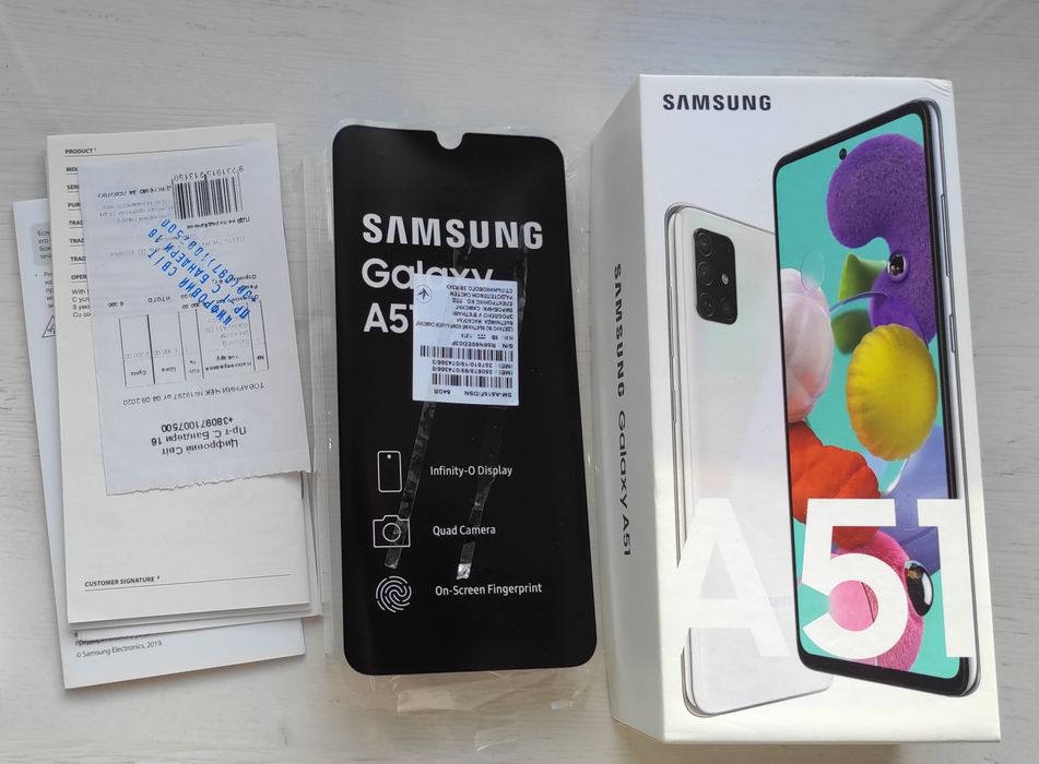 Телефон Samsung A51 4/64 gb. 6,5 дюймів, Super AMOLED екран, Білий.