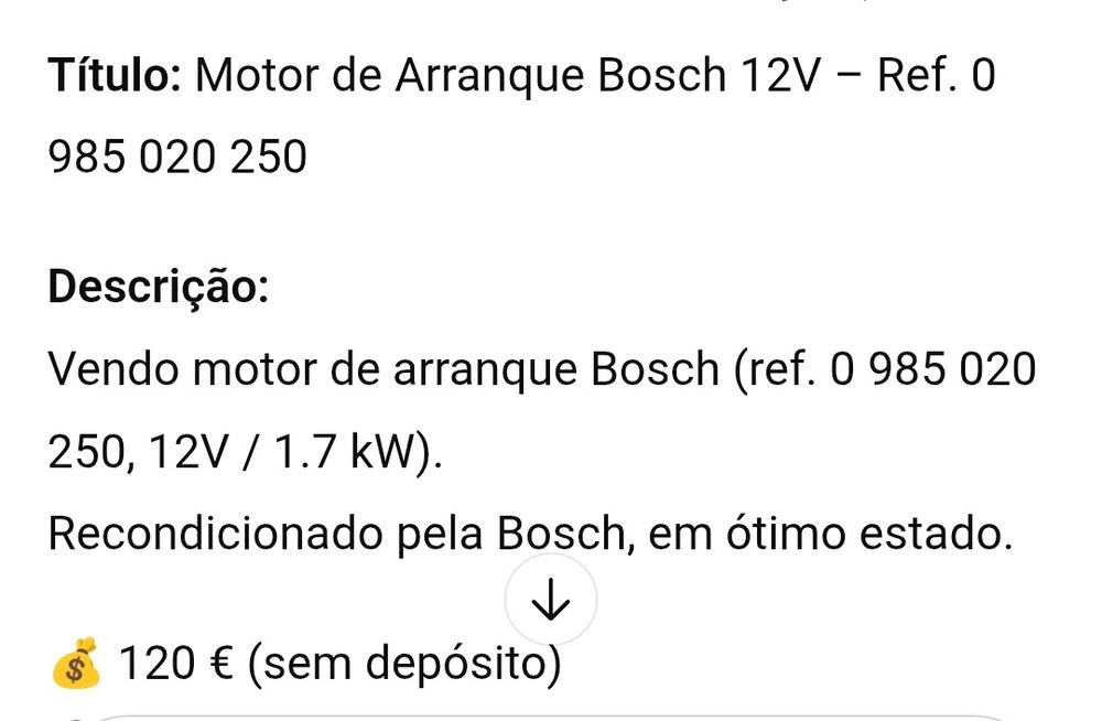 Motor de Arranque Bosch