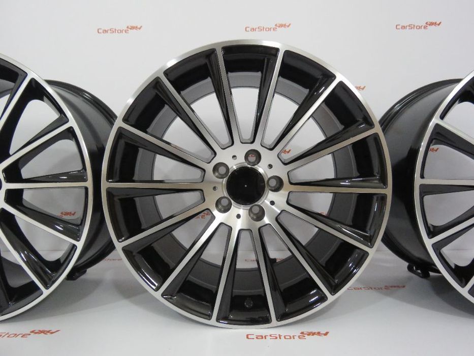 Jantes Look Mercedes Turbine 19 8 et 40 + 9 et45 5x112 Preto + polido