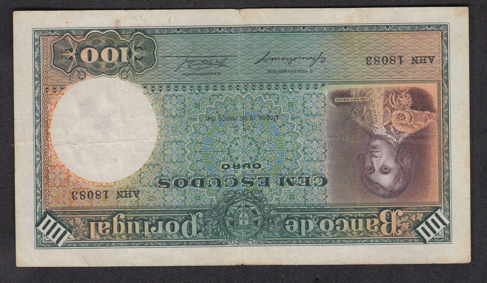 1941 - Nota de 100 Escudos - 19/3/1941  - Chapa 5 - MBC