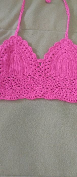 Top biquíni em crochê