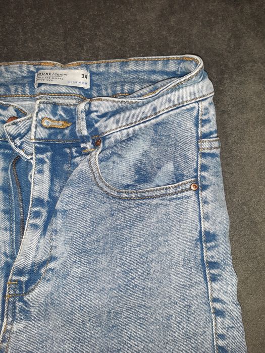 Spodnie jeans slim mom fit House 34 jasne