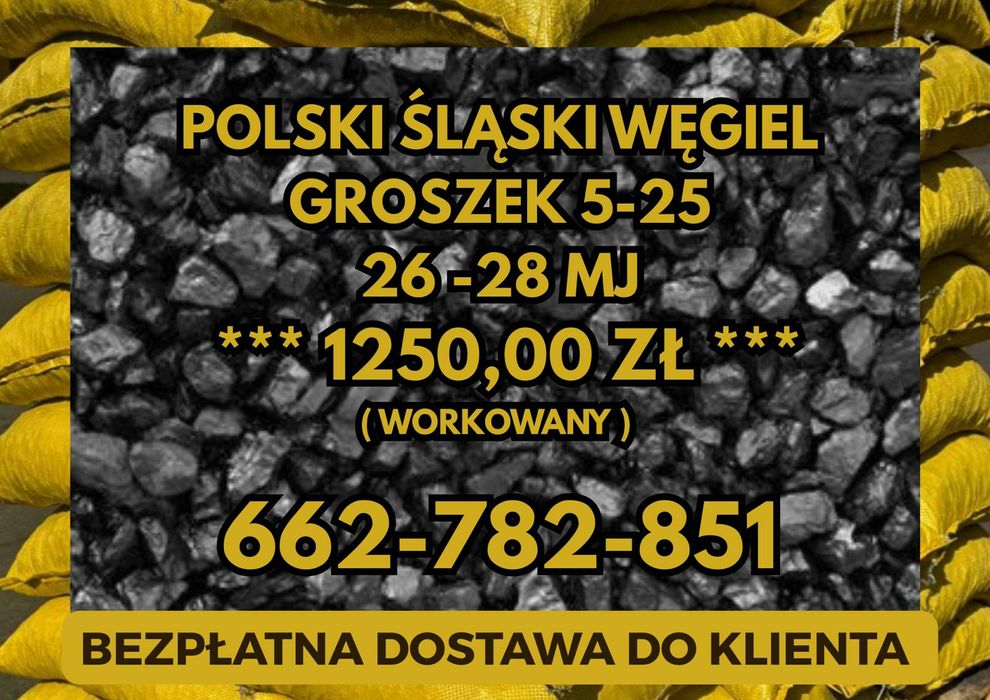 POLSKI WĘGIEL : GROSZEK 5-25, 26-28MJ - Transport Gratis !