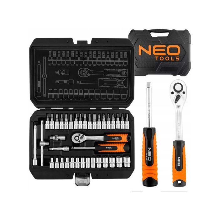 NEO Zestaw Kluczy Nasadowych 38 el. Grzechotka 1/4" Nasadki Bity Torx