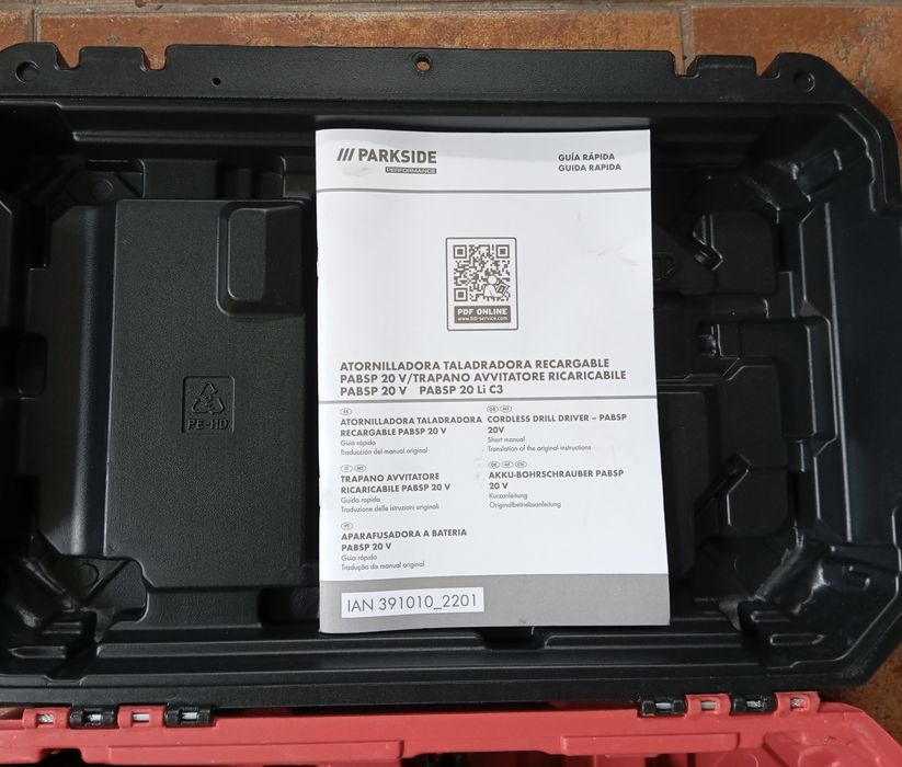 Aparafusadora Parkside Performance 20V 60Nm com bateria Smart 4Ah