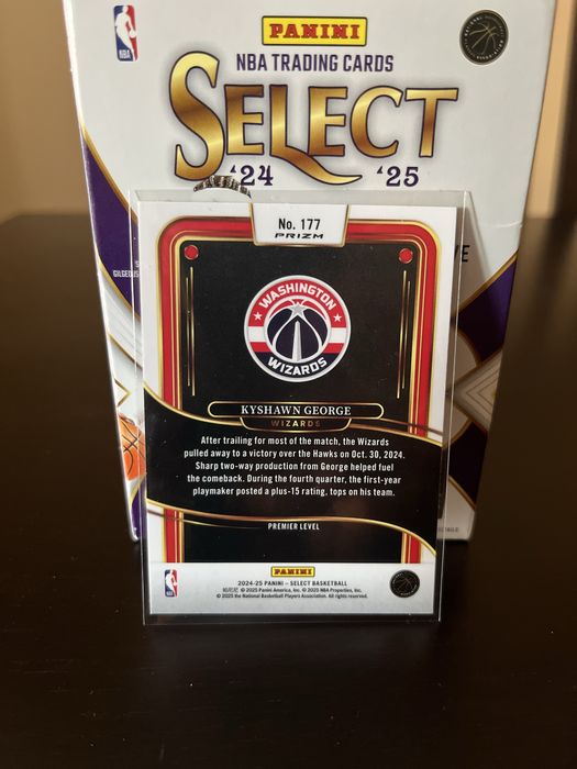 Kyshawn George RC Prizm Select 2024/25 Premier Level Wizards