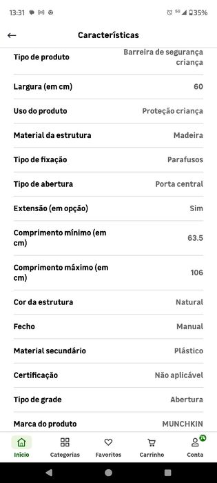 Barreira infantil Munchkin