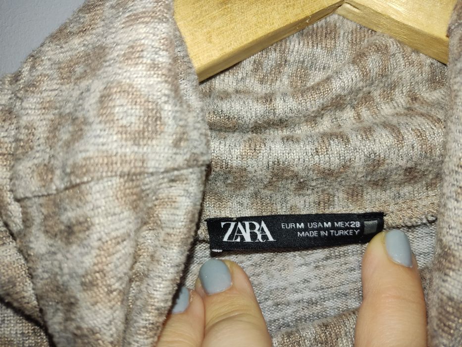 Zara sweter golf damski panterka r.M