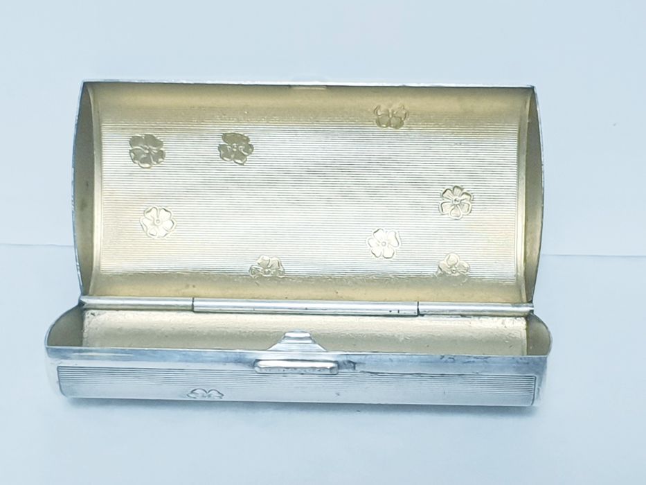 Lindissima antiga caixa prata marcada Alpacca Hoka