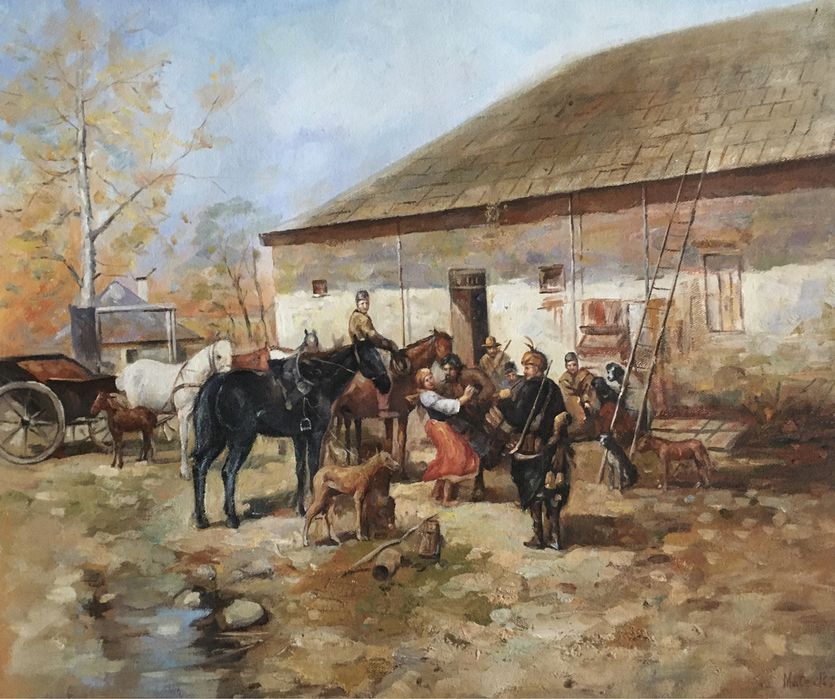 Obraz olejny-Konie