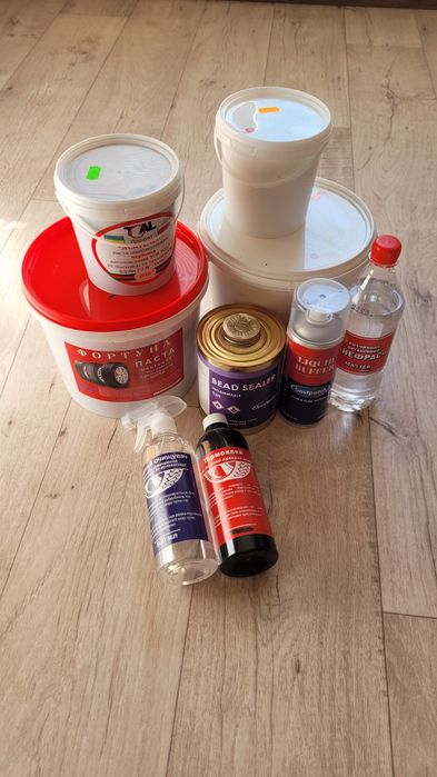 Паста шиномонтажная, уплотнитель бортов, буферный очиститель термоклей