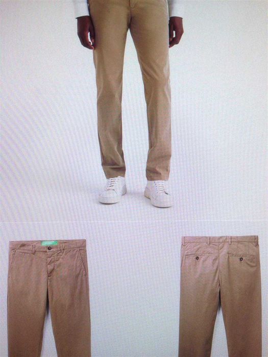 Calças chinos Benetton slim beige/tortora