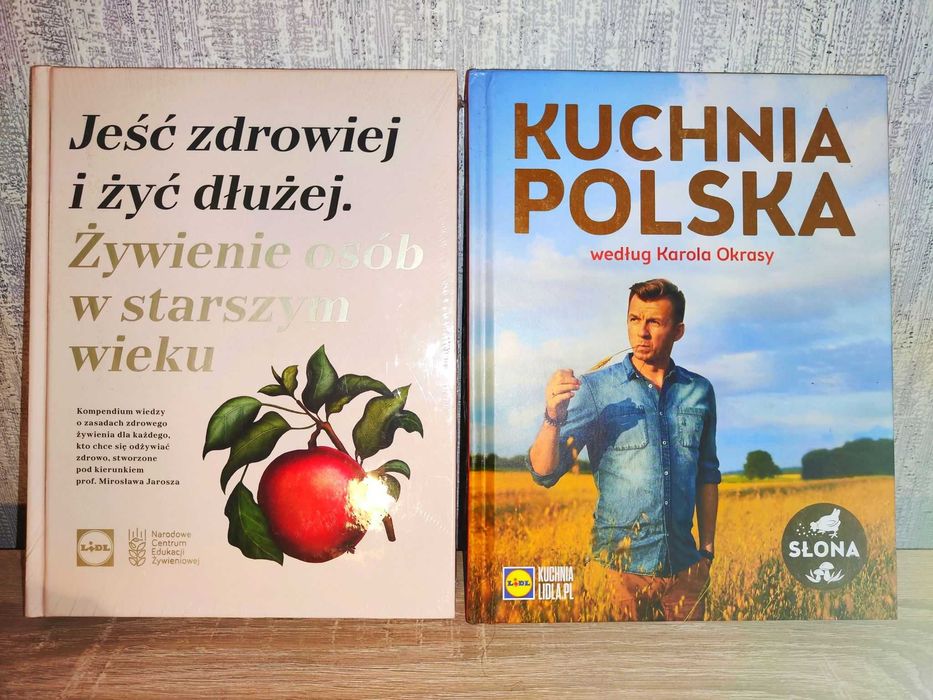 Książki "Jeść zdrowiej i żyć dłużej", "Kuchnia polska wg K. Okrasy"
