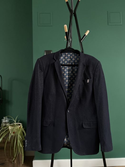 Marynarka żakiet garnitur męski okoliczno men wool wełna laid back