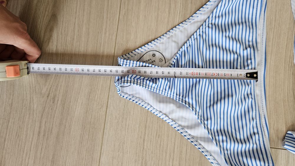 Stroj dwuczęściowy bikini 158/164 niebieski w paski