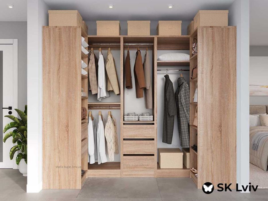 Гардеробні модульні системи - фабричні і по індівідуальним проєктам