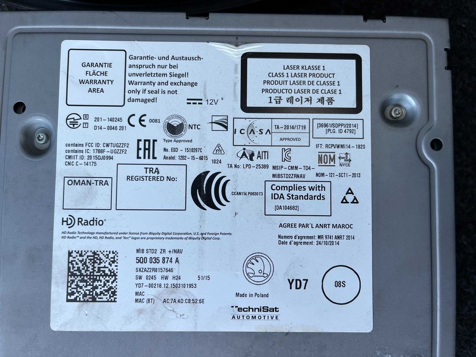 Radio MIB Skoda Octavia 3 5Q0.035.874A