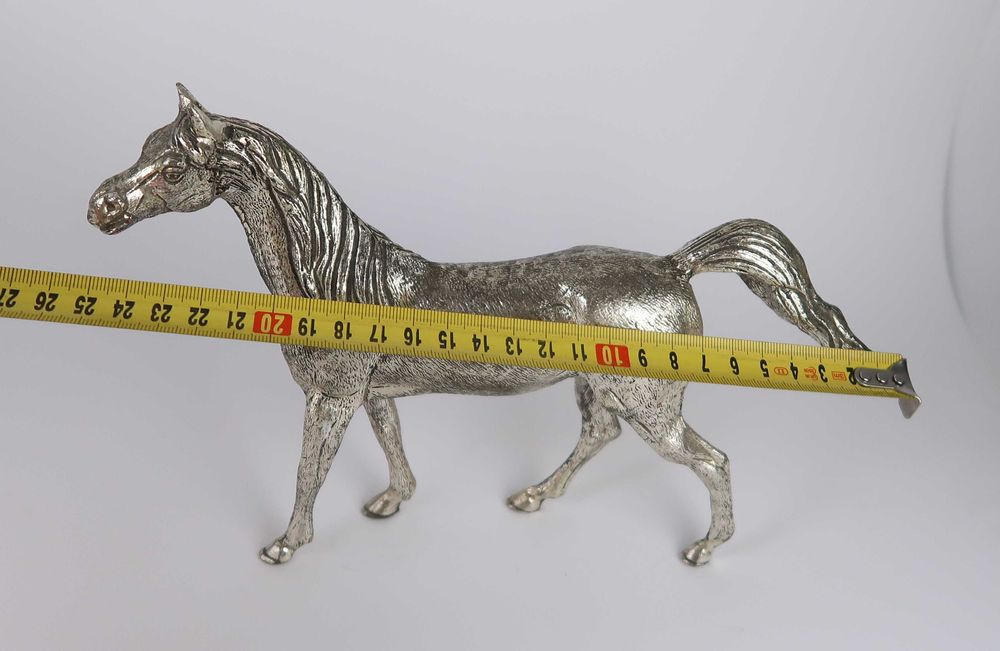 Escultura Art Deco - Cavalo em latão prateado