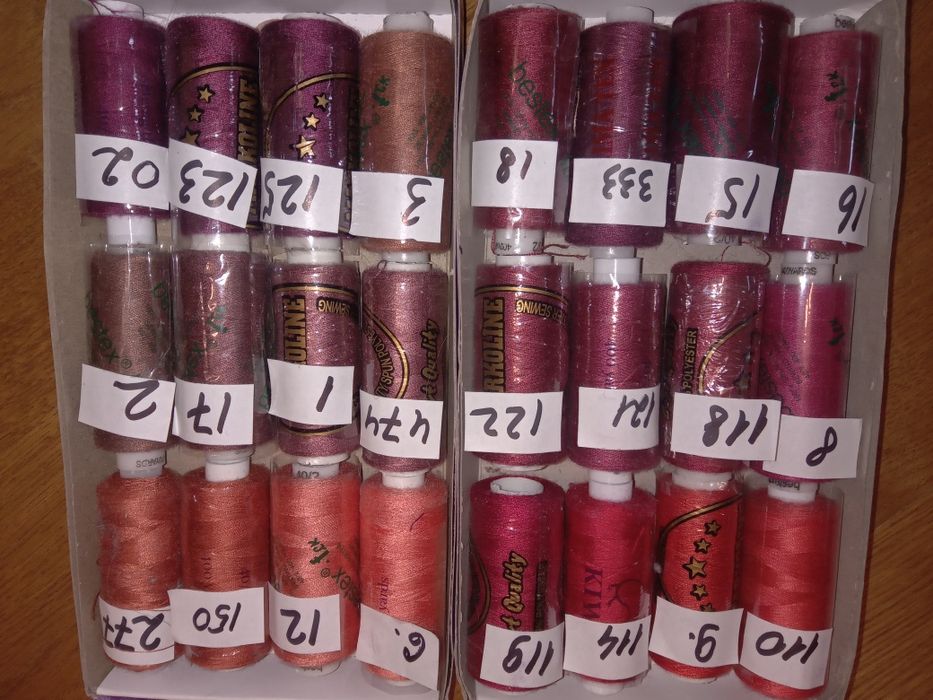 Швейные нитки фирм peri, kivi, mh намотка по 400 ярдов по 10 грн