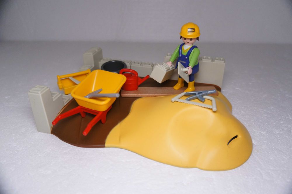 Playmobil 942 Plac budowy budowlaniec tynkarz taczka Playmobile