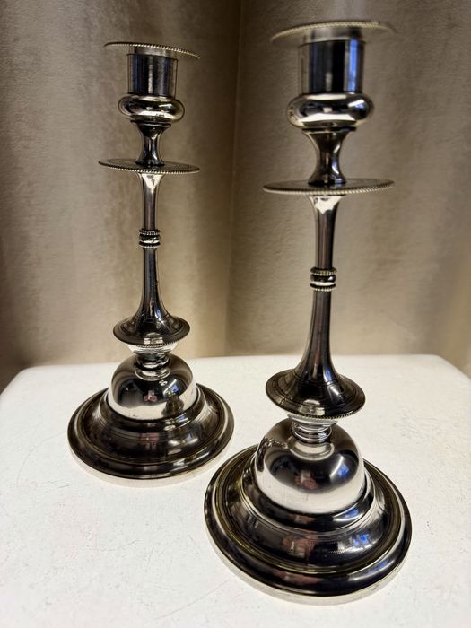 Unikatowa PARA Świeczników Norblin Warszawa ok. 1870r Model 1166 Top