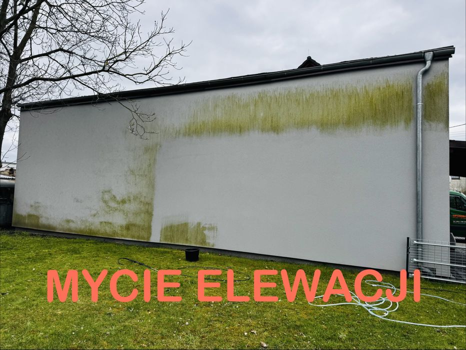 Mycie elewacji domów ścian dachów kostki hal