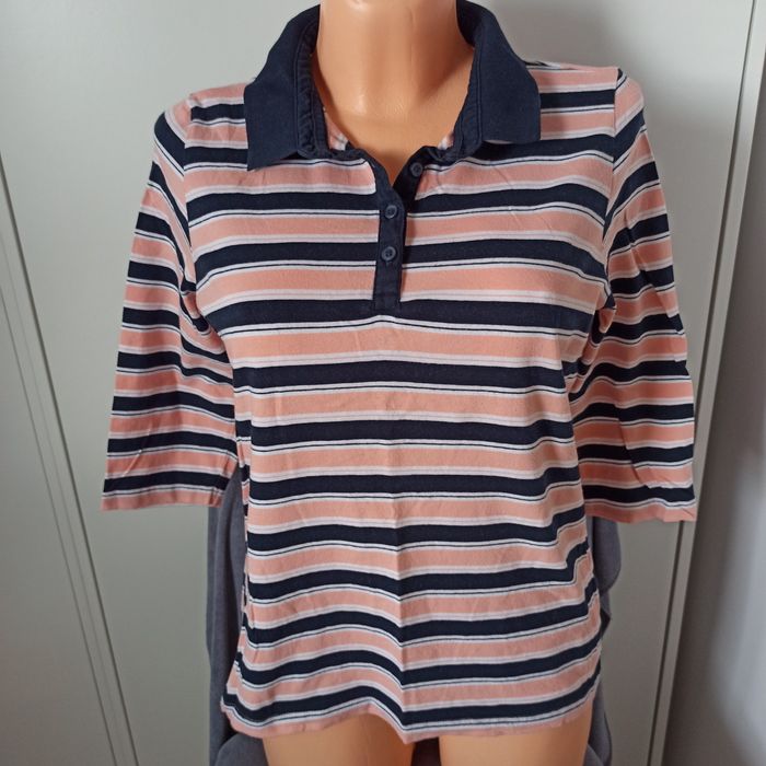 ESMARA. Damska koszulka polo w paski M 40/42