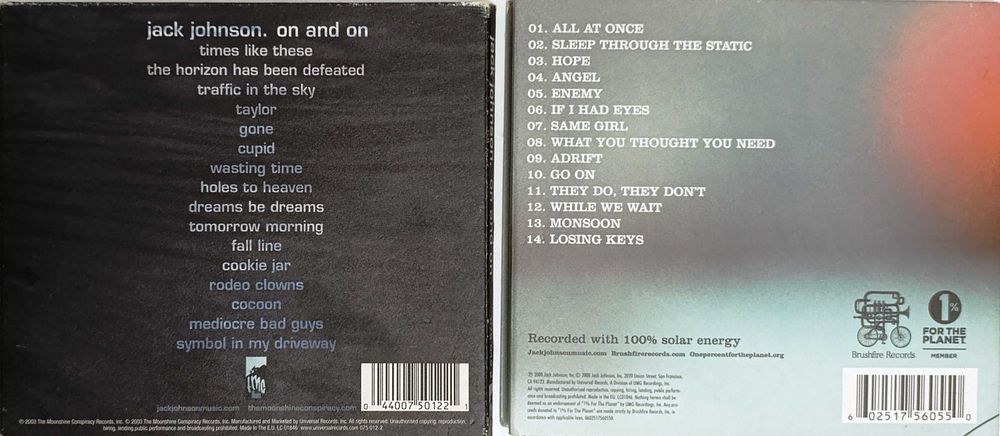 3 фірмених CD Jack Johnson