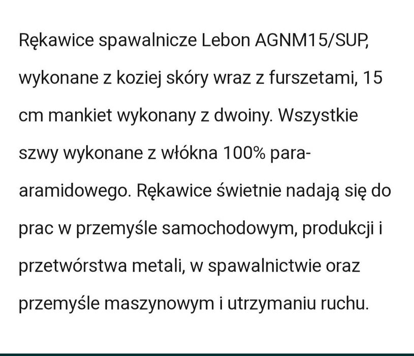 Rękawice spawalnicze Lebon